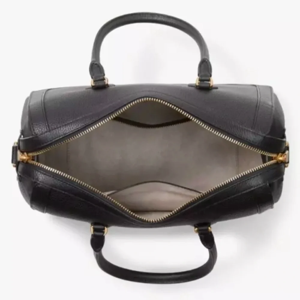 Kate Spade NWT Gramercy Black Peppled Leather Satchel Crossbody Bag - Picture 9 of 13
